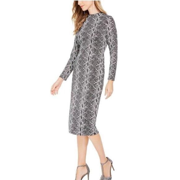 INC Snake-Embossed Sheath Midi Dress - Picture 1 of 4
